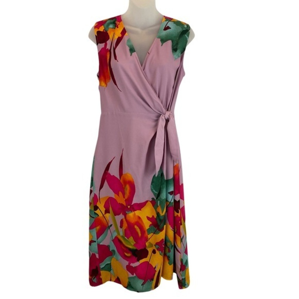 CHRISTIAN SIRIANO For J. Jill Floral Wrap Dress Women S Lilac Wedding Guest NWT